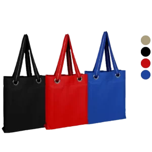 100% Cotton Heavy Canvas Tote Bag With Large Grommets And Stripped Handles