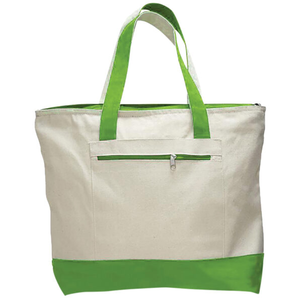 Heavy Canvas Zipper Tote Bag With Colour Handles - Image 7