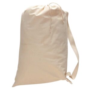 Heavy Duty Cotton Canvas Laundry Bag in multiple colors with drawstring and straps – Available in 3 sizes (Small, Medium, Large)