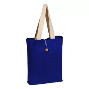 100% Cotton Colored Button-Up Canvas Tote with Natural Handle